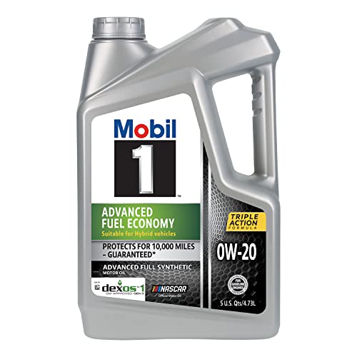 Mobil 124185 Advanced Fuel Economy Full Synthetic Motor Oil 0W-20 5 Quart