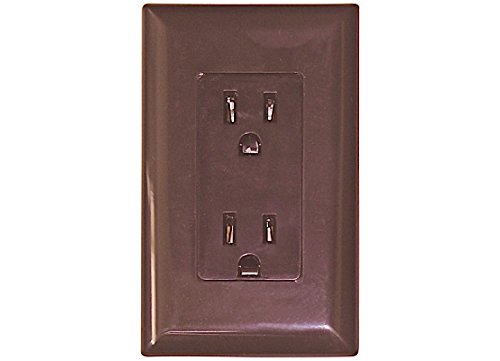 Valterra DG15BRVP 15 Amp Self-Contained Duplex Receptacle with Cover - Brown