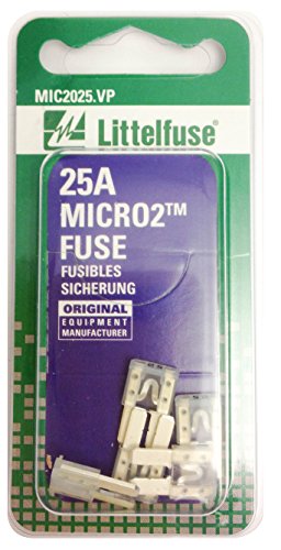 Littelfuse MIC2025VP Micro2 Clear 32v 25 Amp Blade Fuse, (pack Of 5)