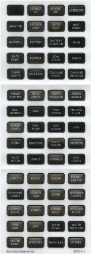 Blue Sea Systems 8214BSS DC Label Kit with 60 Waterproof Labels