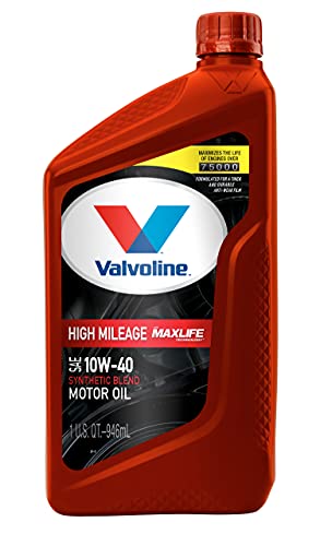 Valvoline 797977 MaxLife High Mileage 10W-40 Synthetic Blend Motor Oil - Case of 6 Quarts