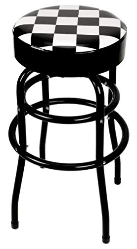 Performance Tool W85023 Checkered Swivel Bar Stool with Steel Legs