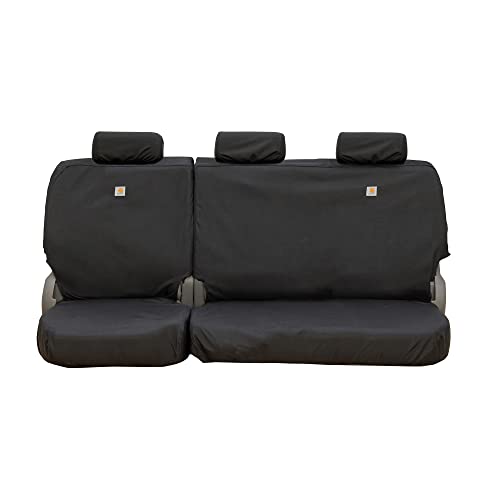 Covercraft SSC8462COBK Carhartt Super Dux Seatsaver Custom Seat Covers || 2nd Row 60/40 Bench Seat | Compatible With 2017-2018 Ford F-250/f-350/f-450/f-550 Crew Cab | Black