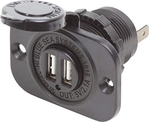 Blue Sea Systems 1016BSS Dual USB Charger Socket 12V DC Marine Grade