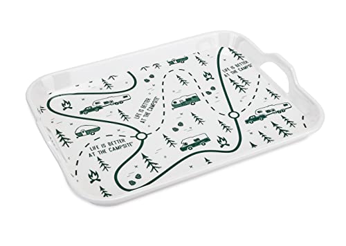 Camco 53488 Melamine Rv Serving Tray, Map Design | Allows You To Easily Carry And Serve Food | Perfect For Kitchen Prep, Storage, Rving, Indoor And Outdoor Use
