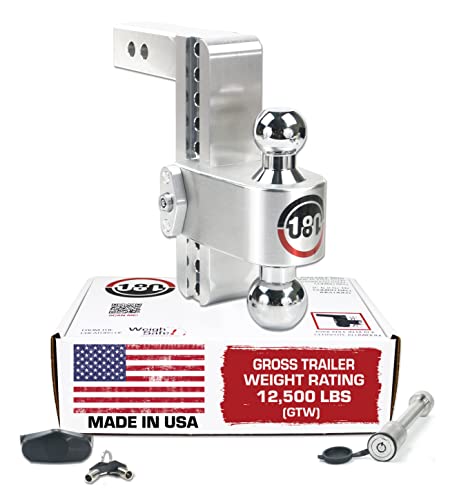 Weigh Safe CTB8-2-KA 8" Adjustable Drop Hitch 2" Receiver w/ Keyed Alike Lock Set