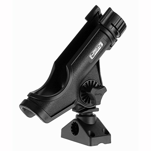 Scotty Downriggers 0230BKQUAD Powerlock Rod Holder with Side Deck Mount Black