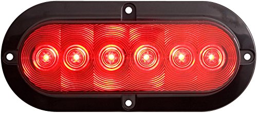 Optronics STL73RBP 6 LED Stop Turn Tail Light Red Oval Surface Mount