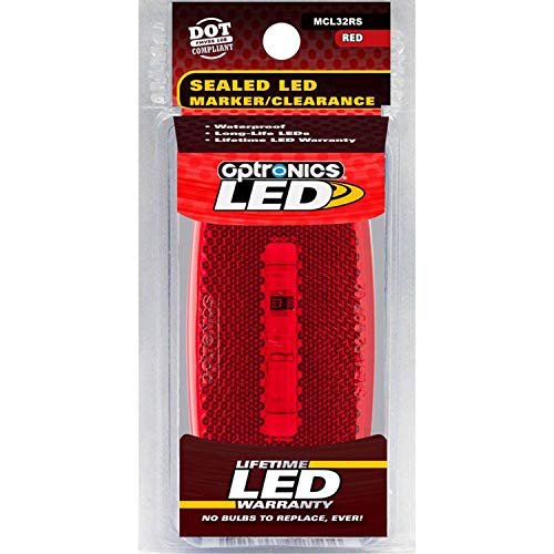 Optronics MCL32RS LED Oval Marker Light Red with Reflex Lens