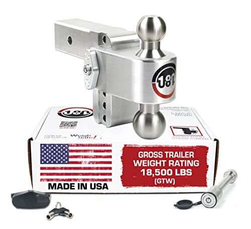 Weigh Safe LTB4-2.5-KA Adjustable Trailer Hitch Ball Mount 4" Drop 2.5" Receiver