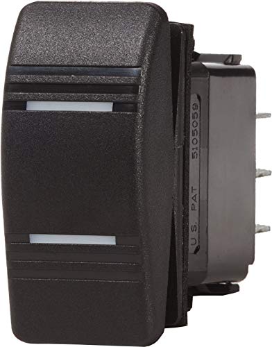 Blue Sea Systems 8286BSS Contura III Water Resistant Rocker Switch DPDT On-Off-On Black