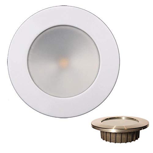 Lunasea Lighting LLB-46WW-0A-WH Lunasea “zero Emi” Recessed 3.5” Led Light Warm White W/white Stainless Steel Bezel 12vdc