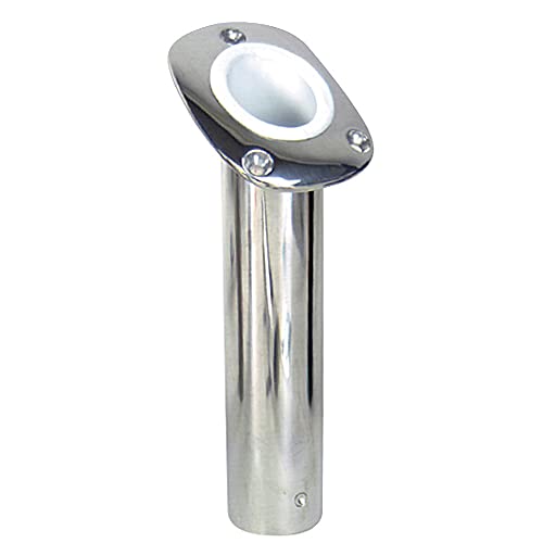 Whitecap Industries S0096CBLUE 30 Flush Mount Rod Holder Capless W/white Liner, Stainless Steel