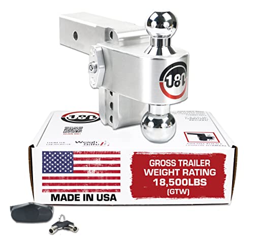 Weigh Safe CTB425 180° Adjustable Ball Mount 4" Drop 5" Rise 2.5" Receiver