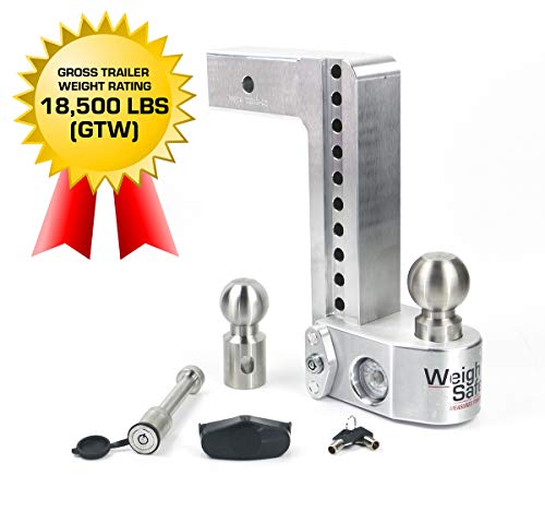Weigh Safe WS10-2.5-KA 10" Drop Hitch with Built-In Scale 2.5" Receiver 18,500 lbs GTW