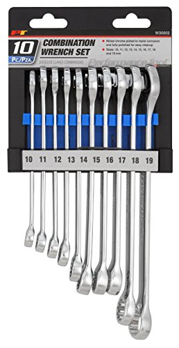 Performance Tool W30002 10pc Metric Polish Wrench Set, Sizes: 10, 11, 12, 13, 14, 15, 16, 17, 18 And 19mm