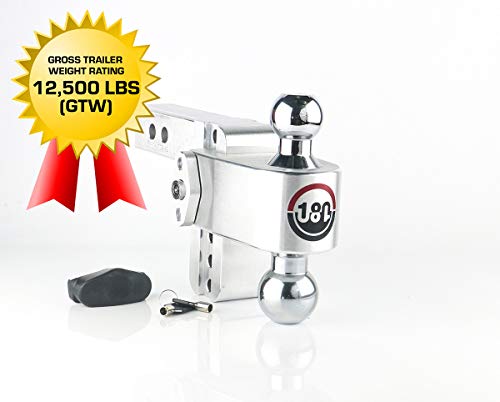 Weigh Safe CTB42 Adjustable Aluminum Ball Mount with 4" Drop, 2" Receiver, 12,500 lbs GTW