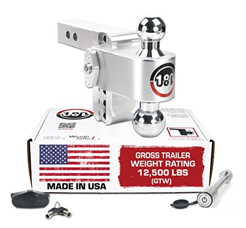 Weigh Safe CTB4-2-KA 180 Hitch Adjustable Ball Mount 4" Drop 2" Receiver