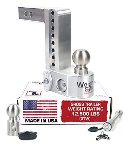 Weigh Safe WS8-2-KA Adjustable Ball Mount 8" Drop Hitch with Built-In Scale