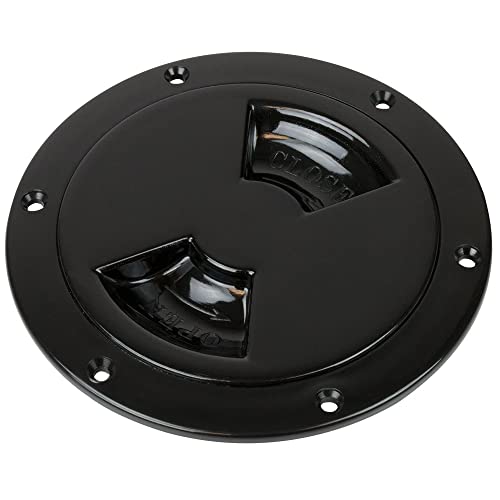 Sea-Dog Line 336165-1 Seadog 3361651 Smooth Finish Quarter-Turn Deck Plate, Black,A:6-1/2" , B:8-1/8", C:6-1/2", D:7-3/8"