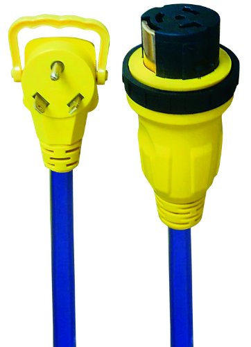 AP 1600588 30-Amp to 50-Amp RV Power Cord Adapter, 25-Foot 10/3 STW Locking Cable