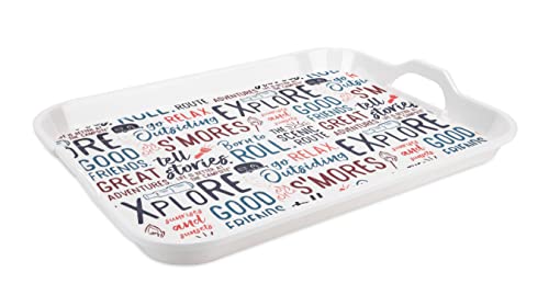 Camco 53486 Melamine Serving Tray with Handles - Graffiti Design