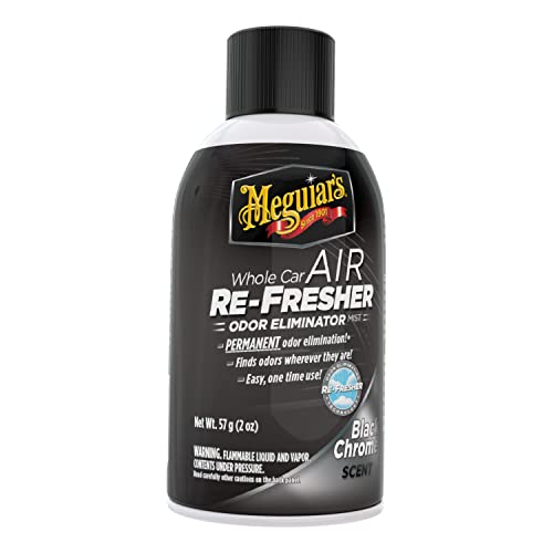 Meguiars G181302 Whole Car Air Re-Fresher Odor Eliminator Black Chrome Scent 2oz