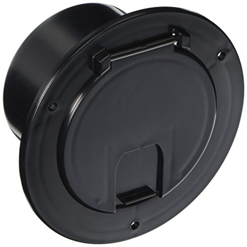 RV Designer B113 Cable Hatch with Replaceable Lid Black 5.2x2.6 Inch