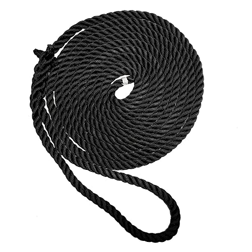 New England Ropes C6054-12-00015 New England Ropes Dockline 3/8 X 15 Nylon Black 60541200015