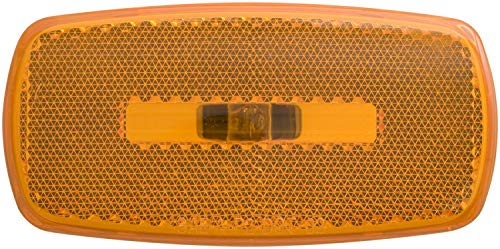 Optronics MC32AS Oval Clearance Marker Light Amber Lens with White Base