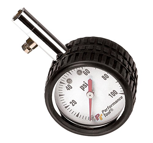 Performance Tool W1450 2" ROUND TIRE GAUGE (WHITE FACE)