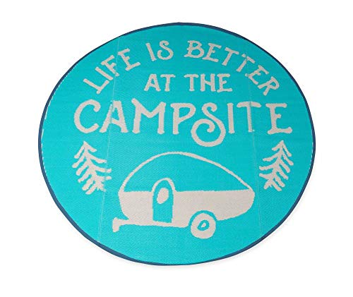 Camco 42835 Life Is Better At The Campsite Outdoor Mat 6-Foot Round