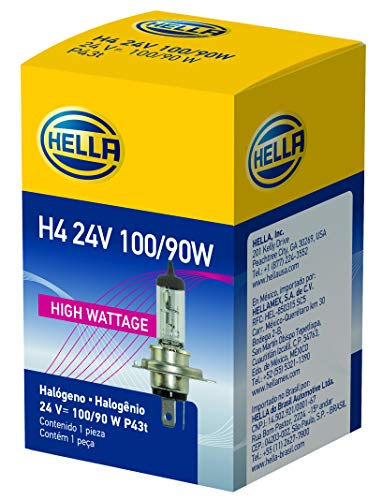 Hella H4 24V 100/90W HELLA HLA-H83140041 H4 24V 100/90W Halogen Bulb Off Road Use