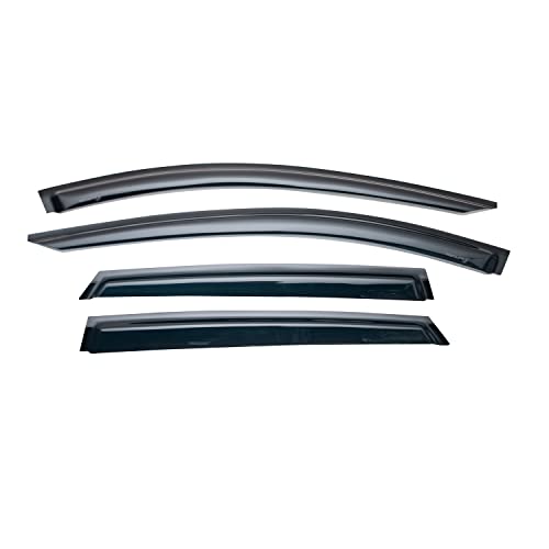 TrailFX 4428H Rain Guard Window Vent Visors 4-Piece Smoke Tint Tape-On