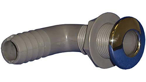 Whitecap Industries S-3811C Industries  Stainless Steel/Nylon Thru-Hull with Barb - 1-1/4" Hose Size, 90