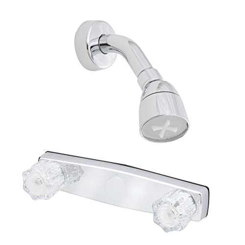 Empire Brass Company U-YJW9053VBW-A Company U-YJW59 RV Shower Valve with Crystal Handles and Shower Head - 8', Chrome