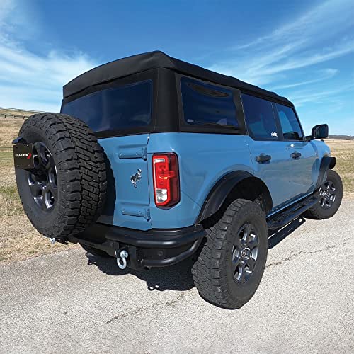 TrailFX BR006T Bronco Rear Flat Fender Kit - Matte Black Steel