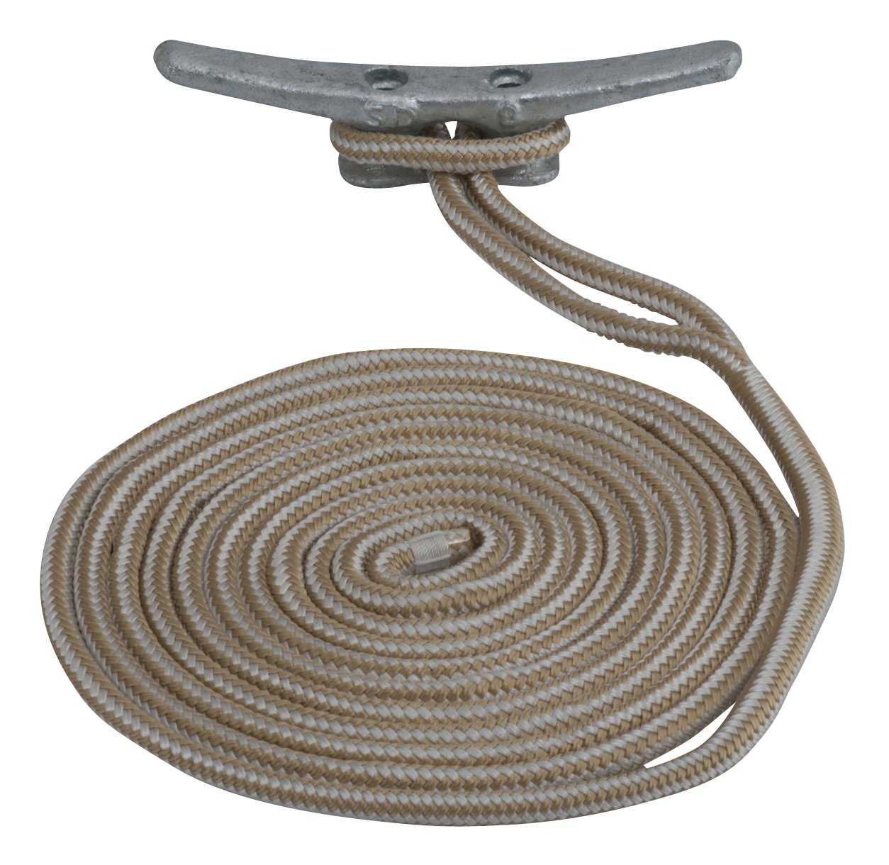 Sea-Dog Line 302112030G-W-1 Double Braided Nylon Dock Line, 1/2" x 30' / Gold/White