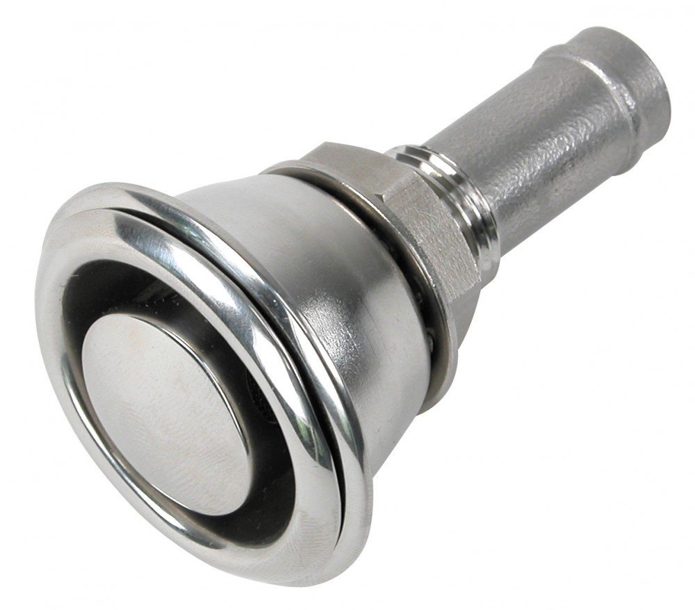 Whitecap Industries 6005C 316 Stainless Steel Flush Mount Fuel Vent Chrome