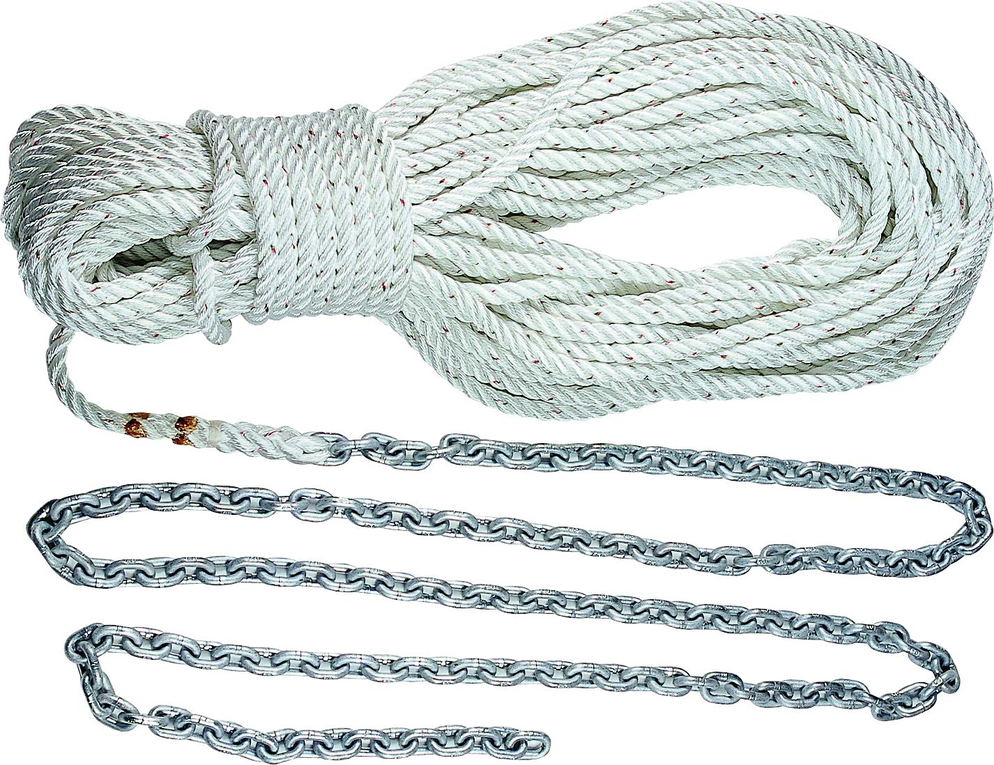 Lewmar HM15H200PX Anchor Rode 15' 5/16" G4 Chain 200' 5/8" Nylon Rope with Shackle