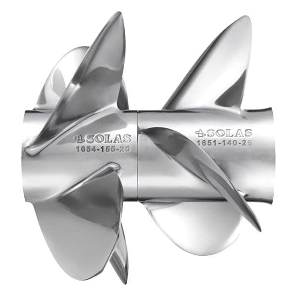 Solas 1654-155-25  Dual Propeller For Mercruiser Bravo Three®, Stainless Steel, Front
