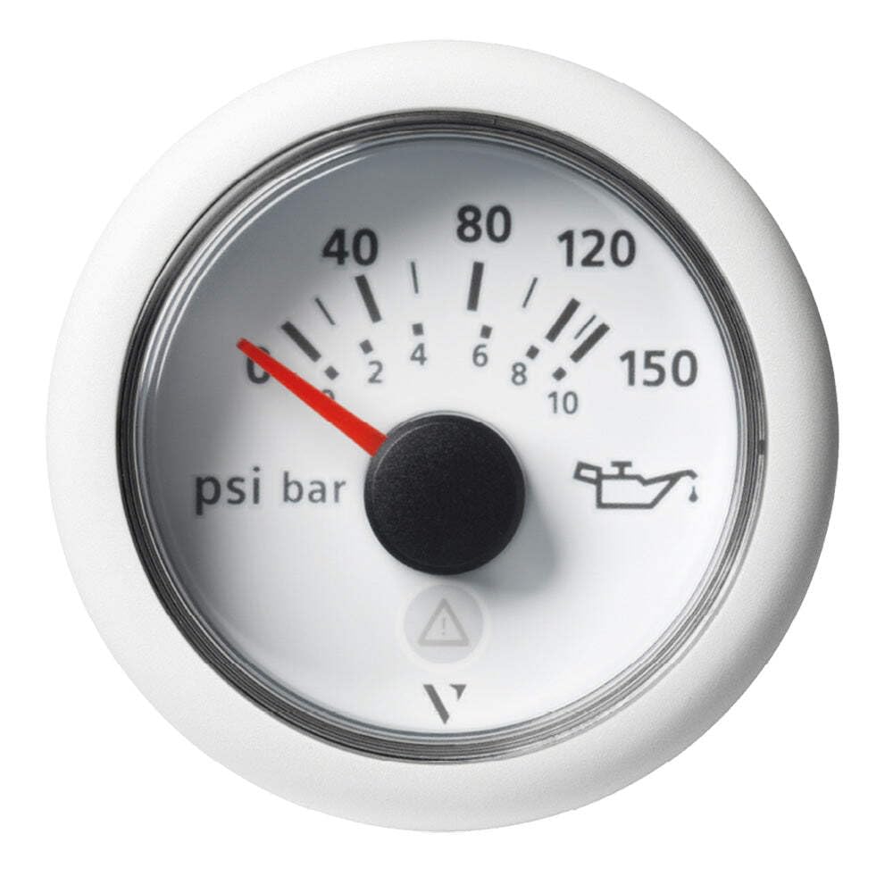 VDO Gauges A2C59514202 52mm (2-1/16") ViewLine Engine Oil Temperature Pressure Gauge - 150 PSI - White Dial & Bezel