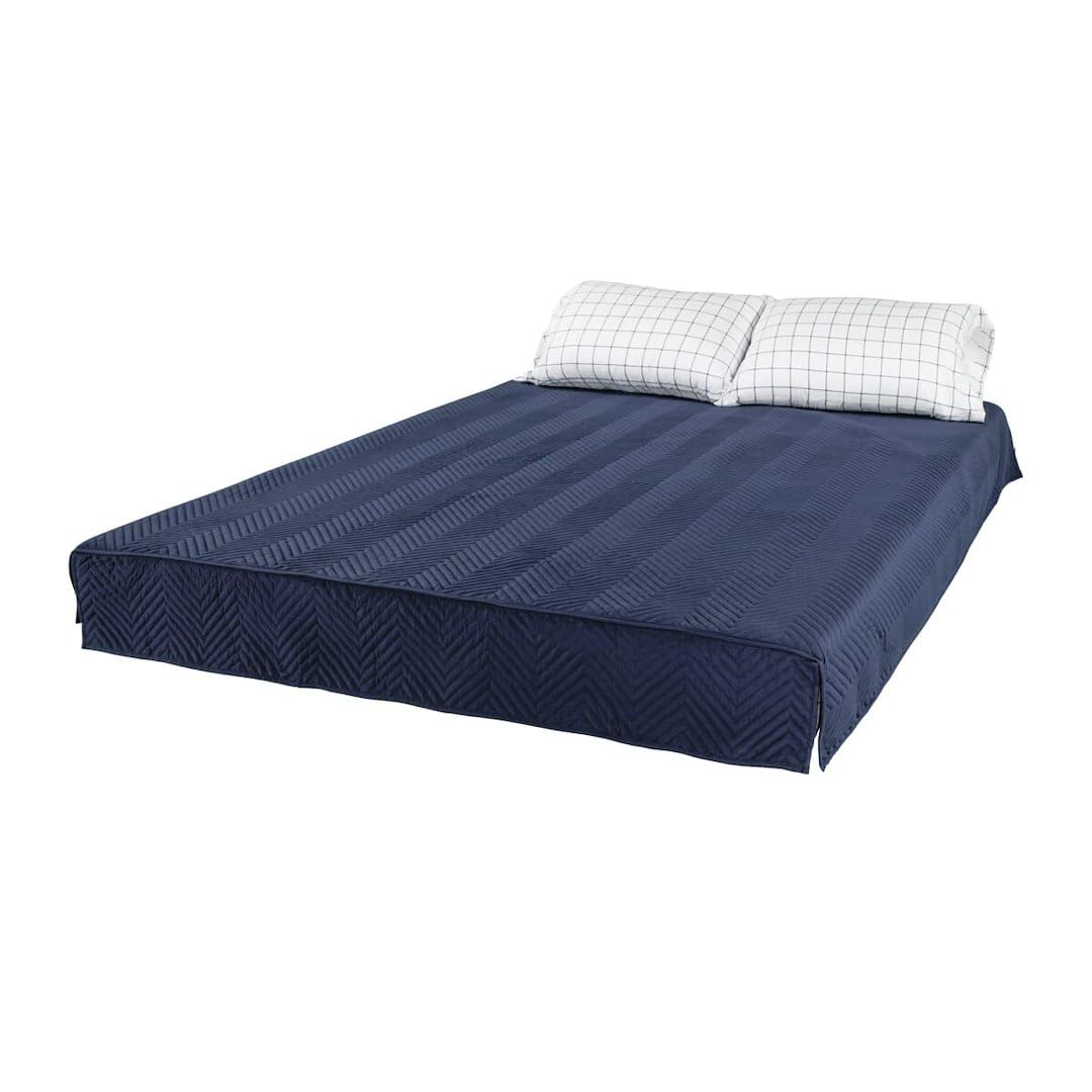 Lippert Components 2022107827 Thomas Payne Microfiber 3-in-1 Tucked Bedcover Set King Navy Checkered