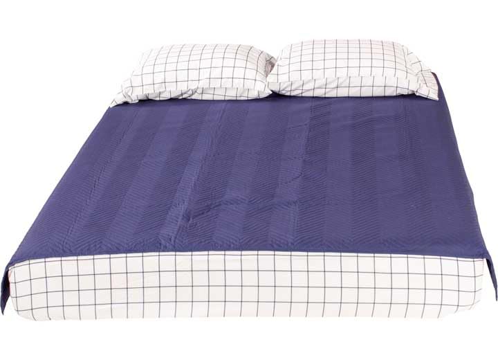 Lippert Components 2022107824 Thomas Payne Microfiber 3-in-1 Bedcover Set Short Queen Navy Checkered