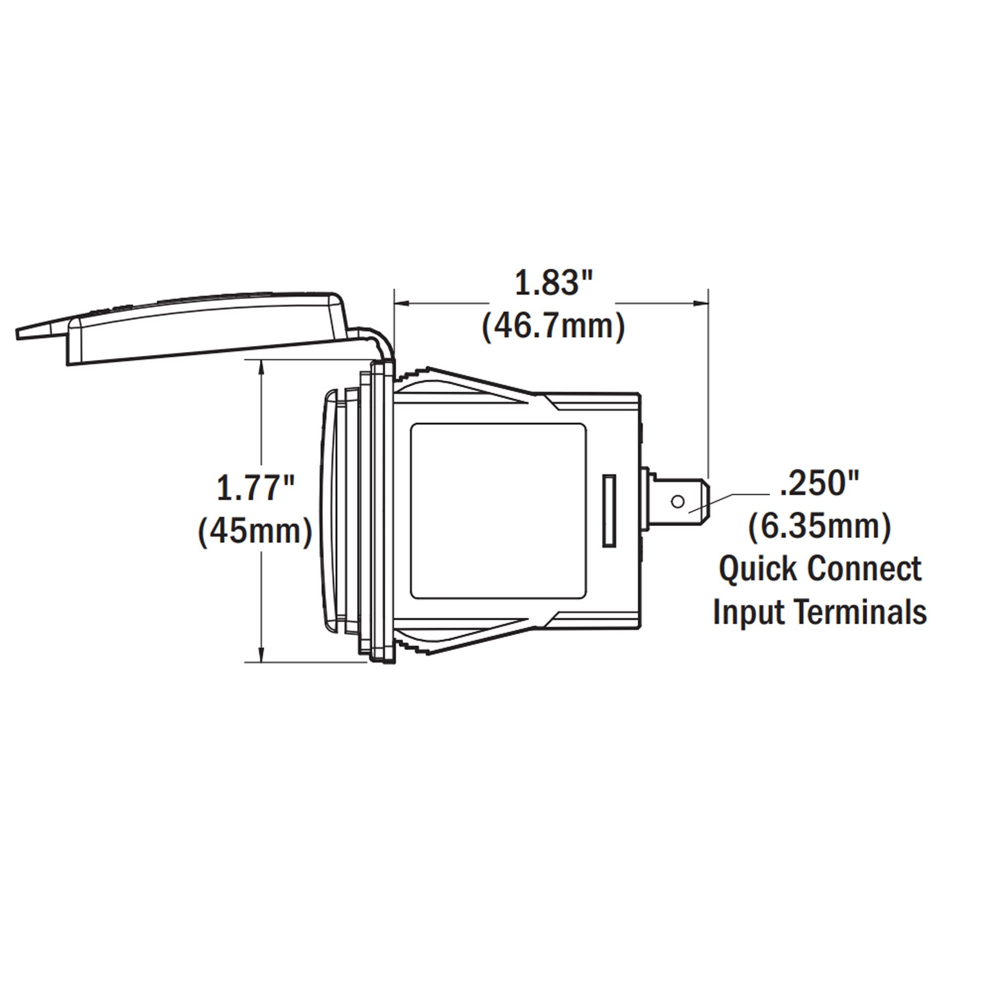 Blue Sea Systems 1038-BSS  Dual USB Charger Switch Mount 48V DC