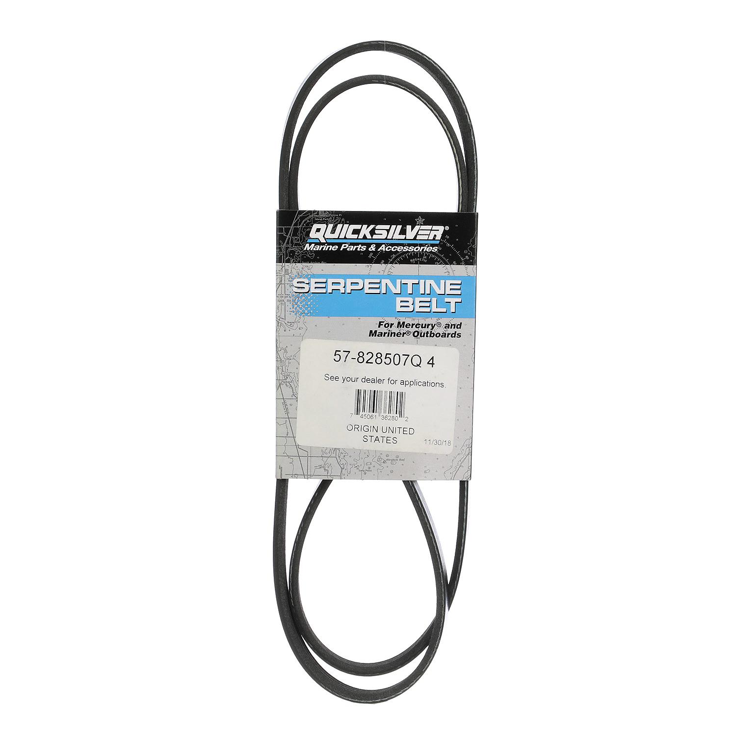 Quicksilver 828507Q4 Alternator Belt for Mercury OptiMax 2.5L V6 Outboards