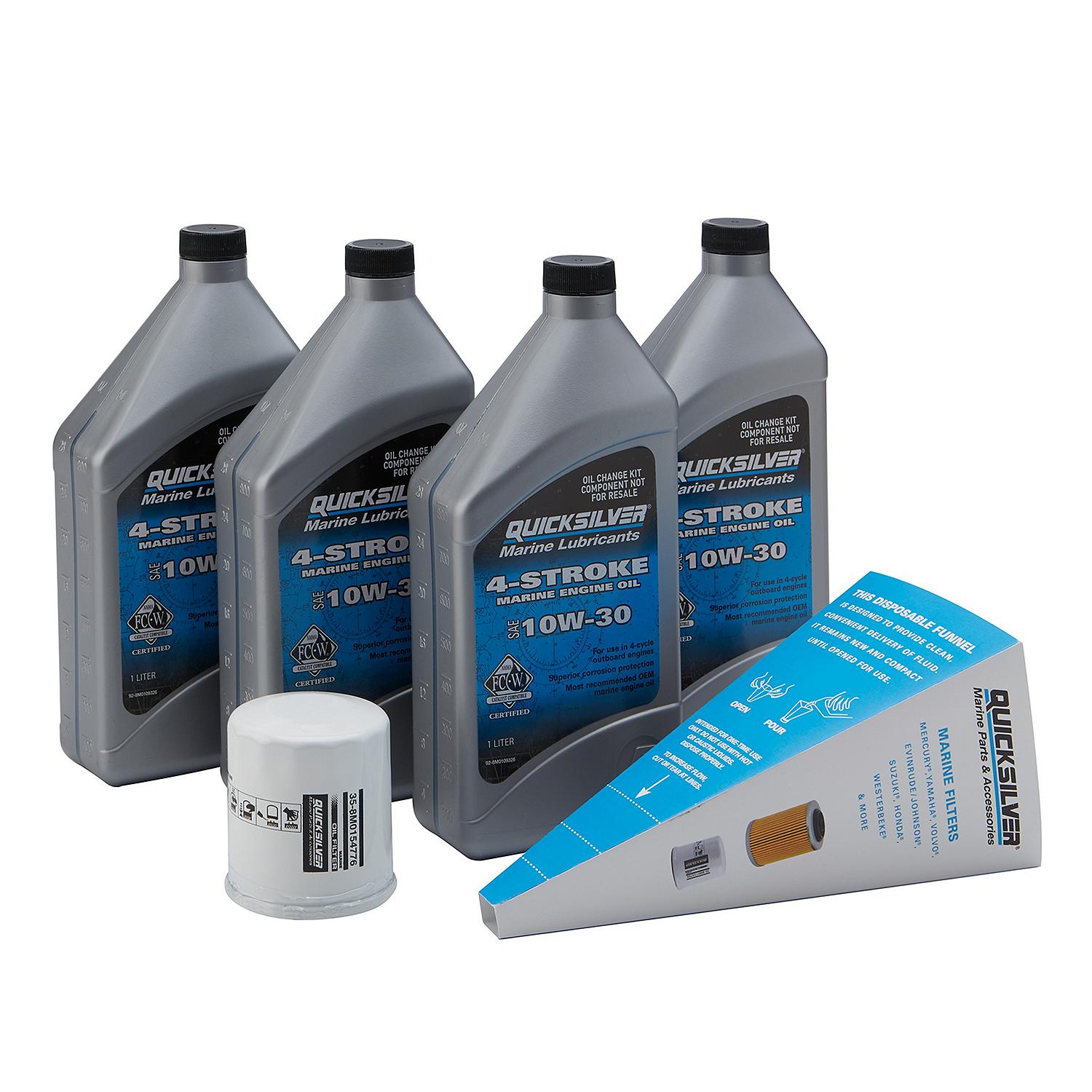 Quicksilver 8M0162422 10W-30 Oil Change Kit for Yamaha 4-Stroke Outboards F75-F115