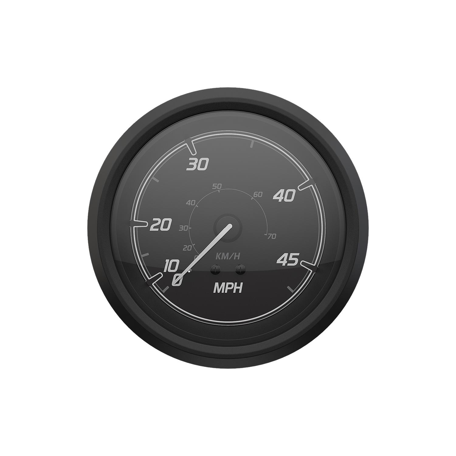 Quicksilver 8M6020099 Speedometer 45 MPH Black Matte Black Analog Gauge