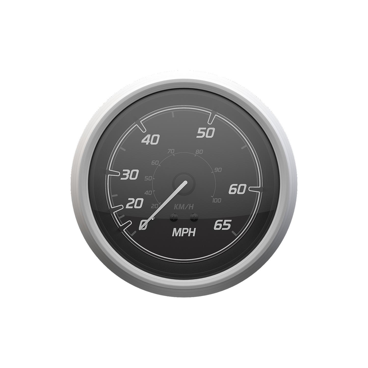 Quicksilver 8M6020112 Speedometer 45 MPH Black Brushed Stainless Steel