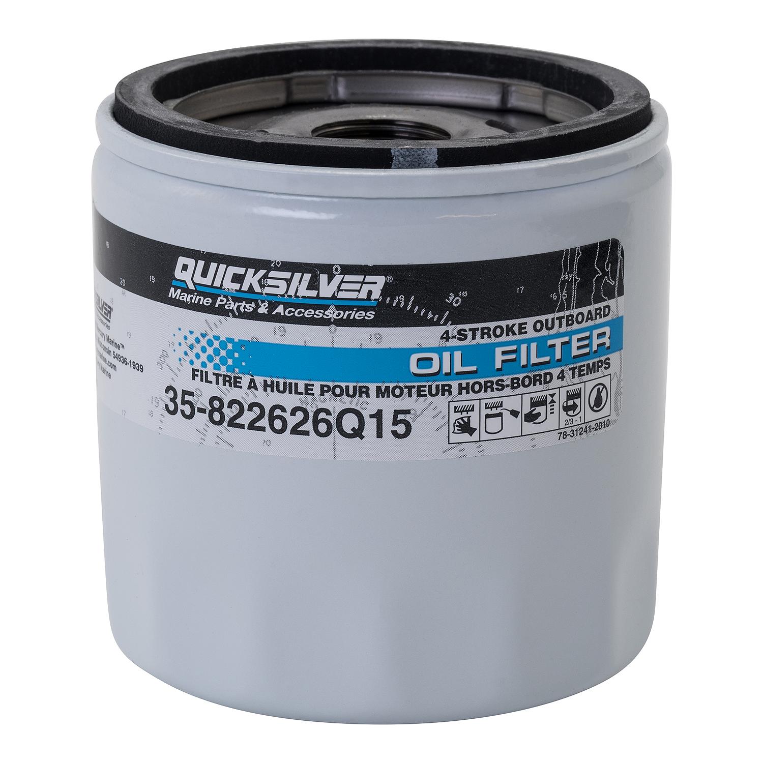 Quicksilver 822626Q15 Oil Filter for Mercury Mariner V-225 V6 4-Stroke Outboards